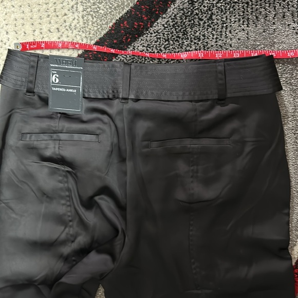 NWT WHBM Belted Tapered Utility Trouser Black Satin - Picture 7 of 8